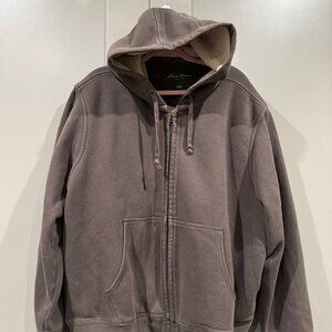 Eddie Bauer Hoodie 3XL Brown Heavy Duty Sherpa Zip-Up